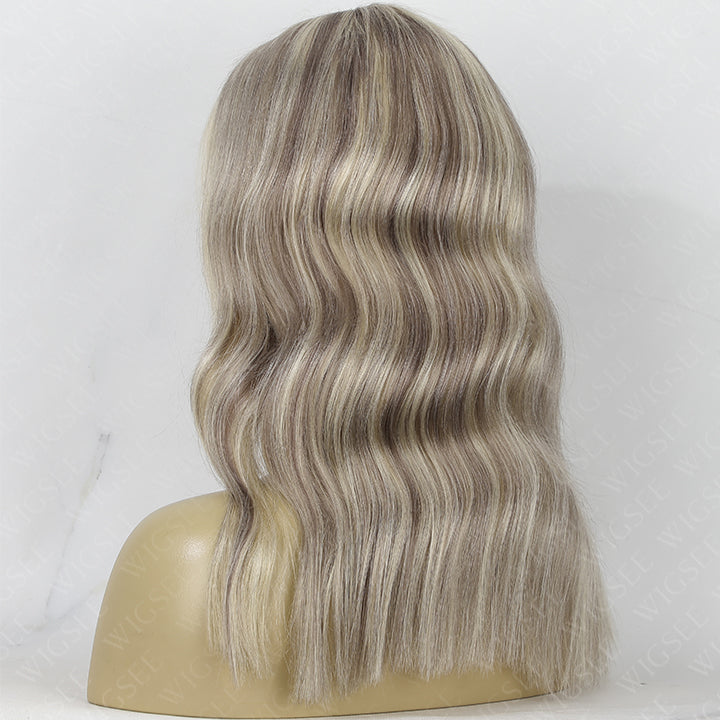 Lemy | 13x6 Lace Luxury Piano Ash Blonde Wavy Wig For Women Human Hair
