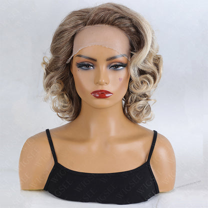 Harper | Fashionable Blonde Wavy Lady Wigs Remy Human Hair 13x4 Lace Frontal Wig