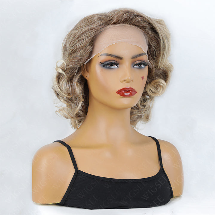 Harper | Fashionable Blonde Wavy Lady Wigs Remy Human Hair 13x4 Lace Frontal Wig