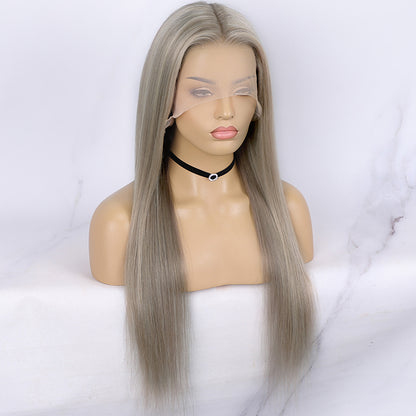 Rolia Balayage Ash Blonde Straight Full Lace Wigs Human Hair