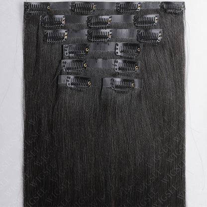 Chri | Seamless Clip In Hair Extensions Invisible PU Skin Weft Straight Clip Ins Human Hair Extensions (