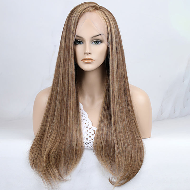 Charlotte | European Virgin Human Hair Highlight Brown 8.5X5.5 Lace Straight Wig